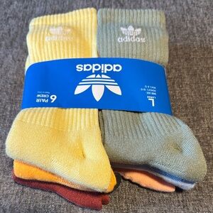 NWT-Adidas Multi-Color Crew Socks - 6 Pack